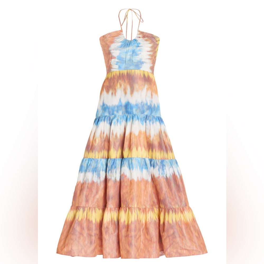 ALEXIS Roberta Tiered Tie-dye Midi Dress, XS
